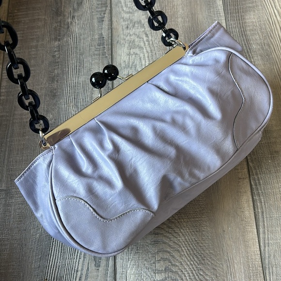 LULU by Lulu Guinness Lilac Shoulder Bag With Chunky Chain - Picture 4 of 8